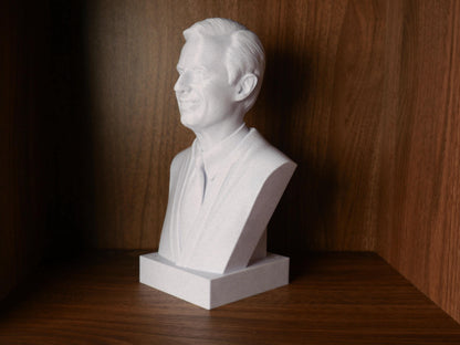 Mr Rogers Bust Sculpture – 3D Printed Bust with Museum Quality Finish for Library Decor