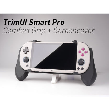 Felt TrimUI Smart Pro Thick Grip 2-in-1 Reversible Screen Cover & Thick Comfort Grip Case with Felt Wrap Ergonomic TRIMUI 2n1 Deluxe