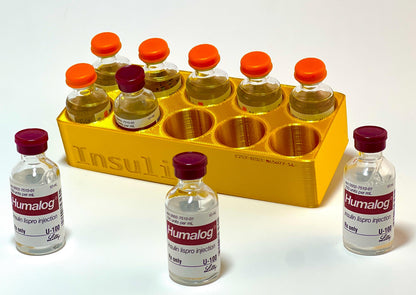 Insulin Vial Fridge Storage Organizer | Humalog Novalog Aspart Stackable Bins | Diabetic Injection Clutter Cleanup | Vial Holder