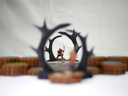 Hero Scape Obstacle Interactive Viking Portal | Tabletop Terrain Hex Pieces | Paintable Miniature Board | DnD Role Play Game Upgrade Tile