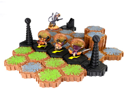 Tesla Gate Hero Scape Obstacle Interactive | Tabletop Terrain Hex Pieces | Paintable Miniature Board Game | DnD Role Play Game Upgrade Tile