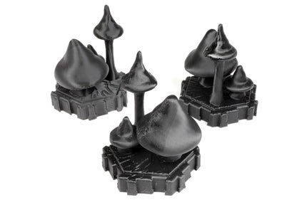 Hero Scape Single Hex Obstacle Mushrooms | Tabletop Terrain Hex Pieces | Paintable Miniature Board Game | DnD Role Play Game Upgrade Tile