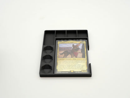 MTG Commander Tray with Dice Holder and Counter Sections | Organize Your Command Center D20 Case Box Sleeved | Magic Gathering The Land Mana