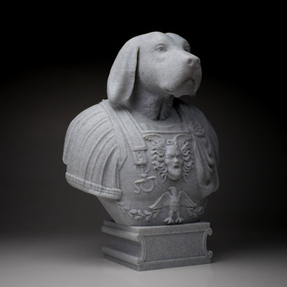 Custom Bust Sculpture of Dog Cat Horse or Pets Send Us 3+ Photos | Renaissance Bust | Unique Animal 3D Printed Bronze Gold Copper Marble PLA