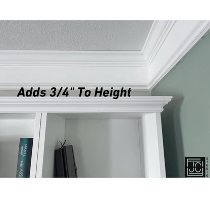 Billy Bookshelf Crown Molding Kit | Modular Pack for Any Width Combination of Ikea Billy Shelves | Shelf Aligner | Easy No Glue or Screws