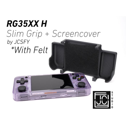 Felt Anbernic RG35XX-H Slim Grip 2-in-1 Reversible Screen Cover Slim Grip Case Felt Wrapped Ergonomic RG35X Handheld 2n1 RG35 Deluxe
