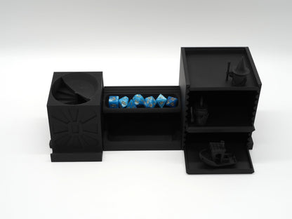 Minifigure Storage Tower Tabletop Game Station Modular Add-On | Dice Tower | Board Game Organizer Tokens and Cards DnD | WyldForm SpaceBar