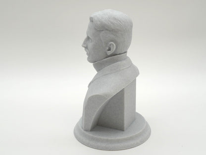 Nikola Tesla Life Size Sculpture Bust 3D Printed Decor Electrician Engineer Sculpt Inventor Business Electricity Founding Bookshelf