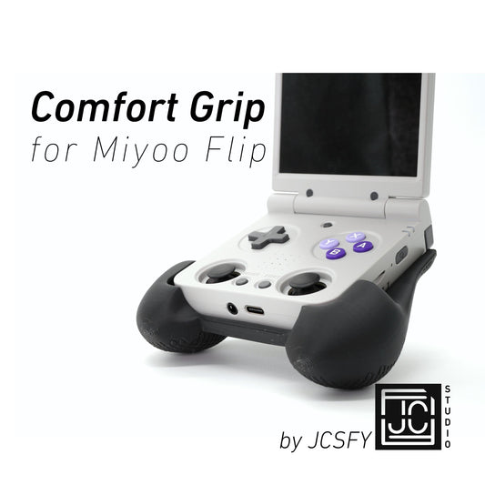 Comfort Grip for Miyoo Flip by JCSFY Textured Handles Black Miyoo Flip Hand Held Thick Color | Slots Into Mobile Gaming Device
