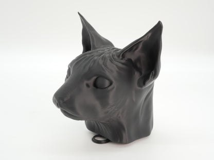 Sphynx Cat Head Staff Topper for Cosplay Wizard Druid Witch | Fantasy Feline Cane Kit Kitten Egypt | 3D Printed Magical Accessory by JCSFY