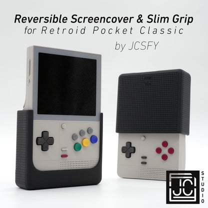 Retroid Pocket Classic Reversible Screen Cover Slim Chin Grip Felt Screen Protector | Gaming Handheld Protection with Fun Textured Pattern