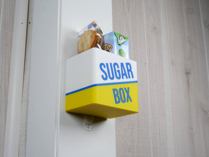 Juice Box Wall Storage Holder | Nightstand Snack Bin for Low Blood Sugar | Bedroom Hallway Mount | Energy Box Organizer Sugar Box by JCSFY