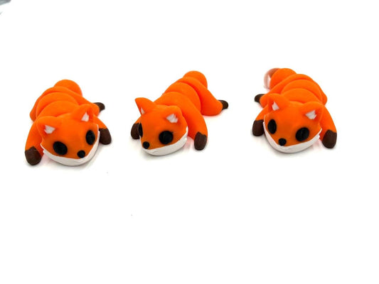 Articulated Fox Mini 3 Inch Flexy Animal | Cute Fidget Desk Toy Small Gift | Flexible Jointed Creature by JCSFY